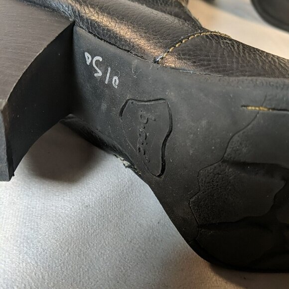 b.o.c. Black Leather Heeled Boots 3.5" Block Heel Knee High Womens 8.5 BOC Born - Picture 12 of 16